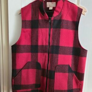 Filson Mackinaw Wool Liner Vest Buffalo Plaid Large Made In USA
